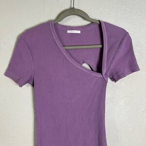 John Elliott Cotton Ribbed Cut Out Dress